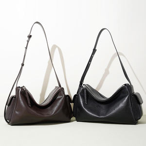 OEM Fabricant Sac Épaule Femme Cuir Véritable Vintage Personnalisé Grande Capacité Porte-Documents Poches Latérales Doubles - Product Image 2