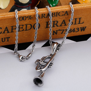 <span class=keywords><strong>Collana</strong></span> da Uomo con Tromba in Acciaio Inossidabile 316L, Gioielli Musicali all'Ingrosso - Product Image 5