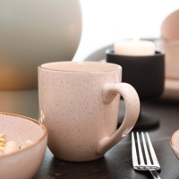 Service de vaisselle en grès de forme nordique, passe au lave-vaisselle, couleur rose, bol, assiette, tasse en céramique, ensemble de table pour la maison