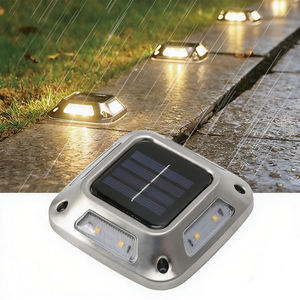 Lampes solaires LED extérieures en acier inoxydable pour terrasse, allée, quai, marchepieds, aménagement paysager, trottoir, jardin, chemin et cour - Product Image 1