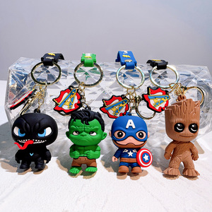 Porte-clés en silicone édition Q mignonne style anime pour Spiderman, Iron Man, Batman, Super-héros, Gardiens de la Galaxie, non toxique - Product Image 6