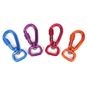 4kN 7075 kait tali anjing pengunci otomatis <span class=keywords><strong>Carabiner</strong></span> pengunci sekrup <span class=keywords><strong>Carabiner</strong></span> <span class=keywords><strong>Mini</strong></span> gerbang lurus Aluminium putar penerbangan - Product Image 6