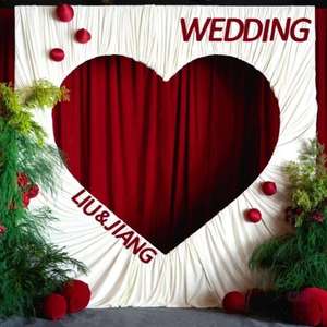 حامل خلفية على شكل قلب رومانسي، تصميم أنيق وعصري وبسيط، إصدار جديد قابل للفصل لخلفيات حفلات الزفاف - Product Image 2