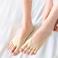 Chaussettes invisibles à cinq doigts pour femmes, fines, respirantes, séchage rapide, design à bout ouvert pour l'été et le quotidien, vente en gros