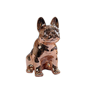 창조적인 본사 탁상용 장식적인 동물성 동상 프랑스 불독 기술 세라믹 개 금 동상 - Product Image 1
