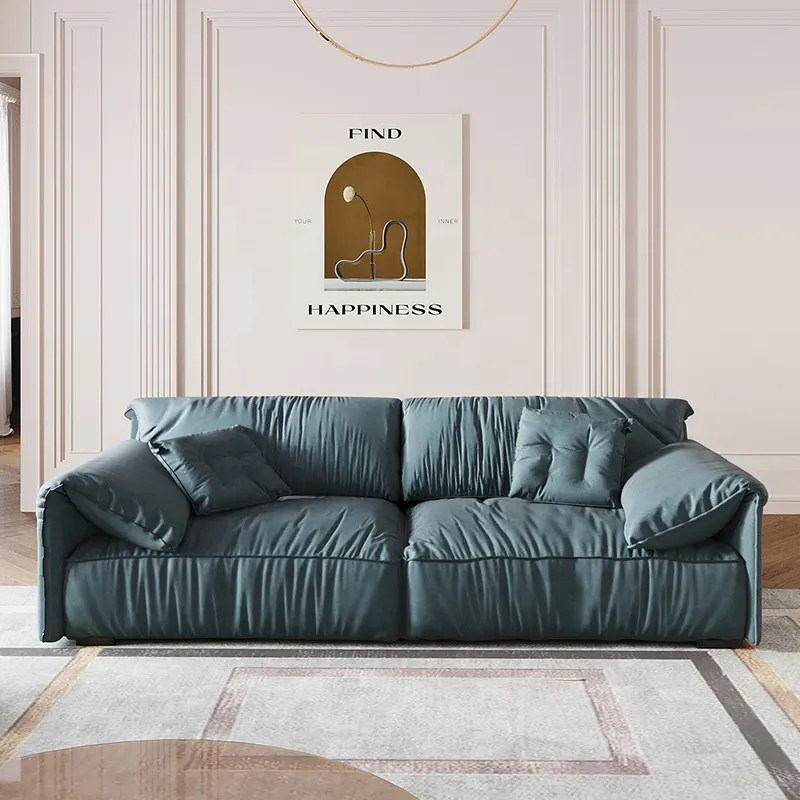 Muebles de estilo americano para el hogar, conjunto de sofás con tecnología de llenado de plumas, sala de estar tela para, reposabrazos Personal de 4 plazas