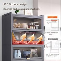 Support de boulangerie avec portes rabattables Rangement de cuisine polyvalent avec pieds réglables pour salon, étude et salle de bain Nization