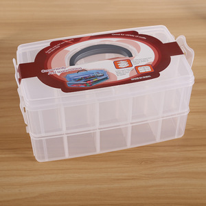 Extra <b>Large</b> Double Layer Plastic Storage <b>Box</b> With Compartments For Office Organizing And Craft Supplies - Product Image 1