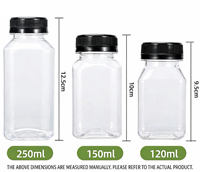 Bouteilles en plastique PET carrées rechargeables de 60 ml, 120 ml, 150 ml, 250 ml, 350 ml, 500 ml, 16 oz avec bouchon à vis scellé pour boissons gazeuses