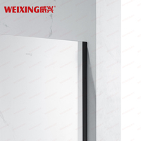 Usine Foshan Salle de bain en aluminium noir mat sans cadre Porte de douche fixe en verre trempé