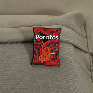Pin de esmalte con diseño de chips de queso Porritos, divertido broche de animales para snacks, insignia de solapa, joyería, regalo para amigos - Product Image 3