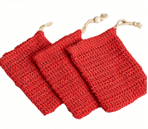 Hot Selling Natural Exfoliating Ramie Soap Saver Bag Sisal Mesh China Bathroom Accessories Fashionable <b>Drawstring</b> Shower Pouch - Product Image 3