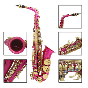 <span class=keywords><strong>SLADE</strong></span> Eb <span class=keywords><strong>Alto</strong></span> Saxophone Rose Gold Key E Flat <span class=keywords><strong>Alto</strong></span> <span class=keywords><strong>Sax</strong></span> Set Instrument à vent avec étui de transport Embouchure Pièces de brosse de nettoyage - Product Image 5
