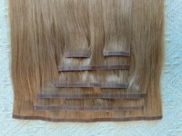 Extensions à clips en cheveux humains brésiliens Remy, double trame machine, invisibles, sans couture, double tirage, pointes épaisses, aspect naturel