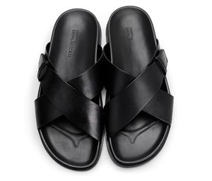 Sandales d'été en <span class=keywords><strong>cuir</strong></span> de vachette véritable pour hommes, pantoufles de mode d'extérieur à la mode avec rembourrage respirant pour hommes - Product Image 4