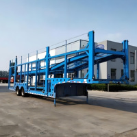 Semi-remorque porte-voitures en acier JINFENG à 2/3 essieux, double pont, robuste, avec train de roulement, couleur personnalisée, capacité de charge de 20001 à 25000 kg