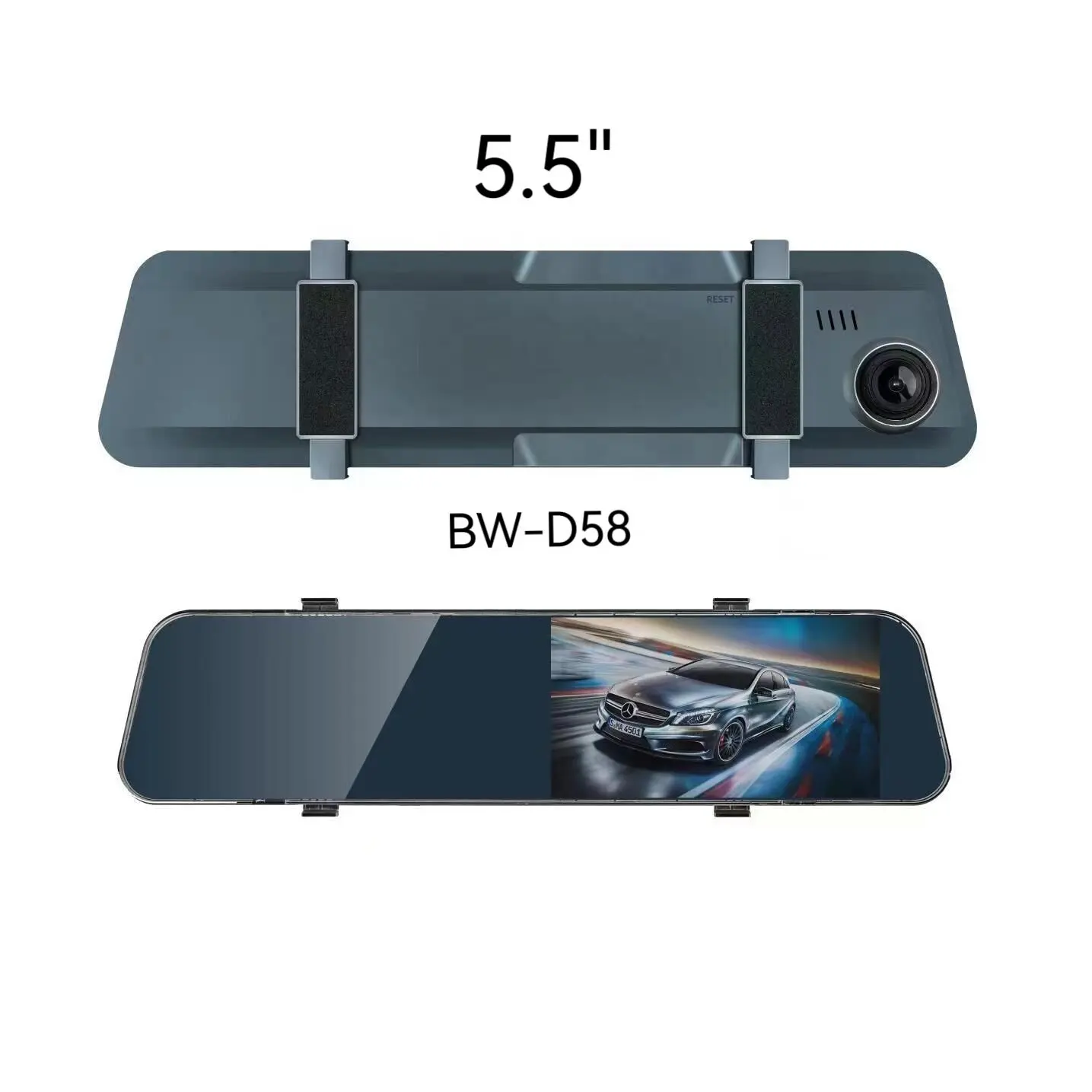 Caméra Dvr de voiture Fhd 1080p Dash Cam 5.5 ''écran tactile rétroviseur enregistreur vidéo avec caméra de recul caméscope, offre spéciale