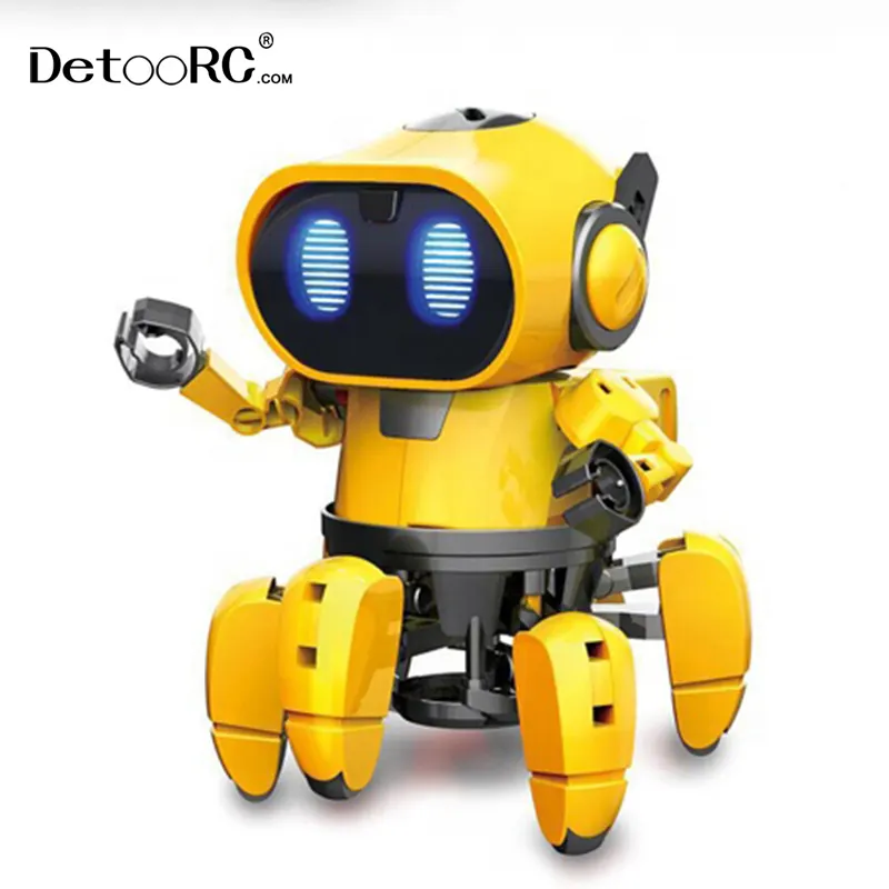 Detoo DIY gesture sensing following smart robot with lights music electric self-assembly intelligent induction hexapod robot toy