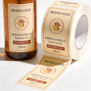 Etiquetas Cosméticas Personalizadas em PP com Impressão CMYK, Laminação Fosca, Impermeáveis, Autoadesivas, Retangulares, Tamanho Grande, em Rolo - Product Image 1
