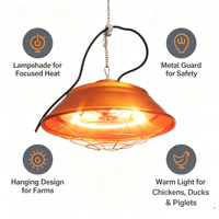 Lampe chauffante à température réglable pour porcs, canards, volailles, animaux de compagnie, chauffage pour poulailler