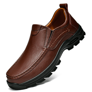 Mocassins pour hommes en cuir faits main, à enfiler, basses, pour le travail en extérieur, la sécurité, la randonnée, le trekking, le backpacking et la marche en tout-terrain - Product Image 4