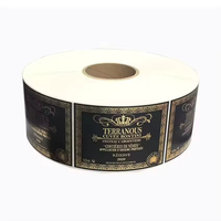Etiqueta Adhesiva en Relieve para Botellas de Vino de Marca Privada, Estampado en Caliente con Lámina Dorada, Diseño de Etiqueta para Botellas de Vino y Cócteles de 750 ml