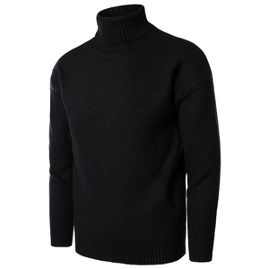 Suéter de <span class=keywords><strong>cuello</strong></span> <span class=keywords><strong>alto</strong></span> para <span class=keywords><strong>hombre</strong></span> de Año Nuevo 2026-<span class=keywords><strong>Jersey</strong></span> de punto, Top de color sólido de ajuste holgado, cálido para informal - Product Image 4