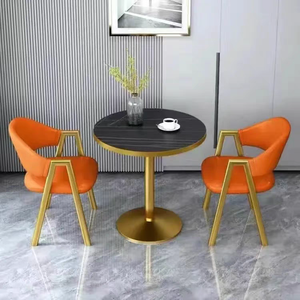 Ensembles de table et de chaises de négociation modernes et simples taquets en fer forgé meubles de hall d'hôtel commercial café restaurant - Product Image 2