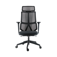Chaise de bureau ergonomique moderne à dossier haut en maille, pivotante, réglable, avec appui-tête, structure en plastique DEYI 2507