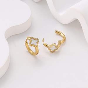 Pendientes <span class=keywords><strong>de</strong></span> Aro <span class=keywords><strong>de</strong></span> Acero Inoxidable con Baño <span class=keywords><strong>de</strong></span> <span class=keywords><strong>Oro</strong></span> <span class=keywords><strong>de</strong></span> 18K, Estilo Francés Vintage, Delicados, Resistentes al Agua y con Retención <span class=keywords><strong>de</strong></span> Color, Ideales para Regalo, Venta al por Mayor - Product Image 5