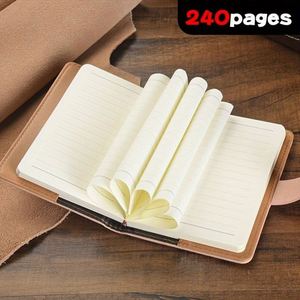 Diary Planner Organizer School Supplies Leather Hardcover Thermal Binding Vintage Password Lock A7 <b>Notebook</b> Wholesale - Product Image 2