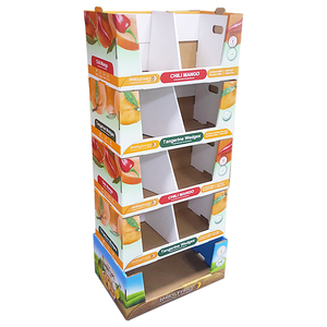 Warehouse Supermarket WM Pdq Corrugated Stackable Storage Box Parts Picking Bin Large Stacking Cardboard PDQ Stacked Bins