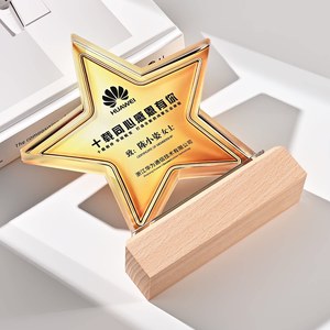 Trophée étoile en cristal Envy The Sun 18x15,5cm avec logo personnalisé pour événements, cadeaux de team building - Product Image 2