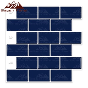 Papier peint vinyle imperméable Wayon, carreaux de céramique verts modernes, panneau mural auto-adhésif effet 3D, autocollant mural pour la maison - Product Image 2