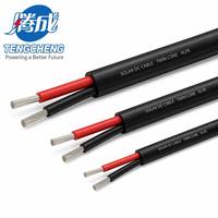 Cable Solar de Alta Calidad de 100 Metros con Aislamiento XLPO, Cobre Estañado PV1-F2.5mm, Cable Fotovoltaico de Doble Núcleo DC 2.5mm para 30A
