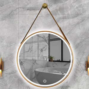 Miroir <span class=keywords><strong>de</strong></span> <span class=keywords><strong>salle</strong></span> <span class=keywords><strong>de</strong></span> <span class=keywords><strong>bain</strong></span> LED décoratif moderne et minimaliste avec sangle <span class=keywords><strong>de</strong></span> <span class=keywords><strong>suspension</strong></span> et commande tactile pour coiffeuse, hôtel, <span class=keywords><strong>salle</strong></span> <span class=keywords><strong>de</strong></span> maquillage, maison - Product Image 1