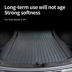 Tappetini per Auto Compatibili con <span class=keywords><strong>Tesla</strong></span> <span class=keywords><strong>Model</strong></span> <span class=keywords><strong>3</strong></span> 2024, Set da 8 Pezzi in TPE Ecologico, Spessore 5MM, per Abitacolo e Bagagliaio - Product Image 4