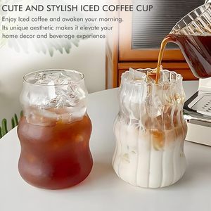 Vaso de Vidrio de Borosilicato de Pared Simple Personalizado, Soplado a Mano, para Café, con Diseño Ondulado, Apto para Alimentos, Libre de BPA, Apto para Lavavajillas - Product Image 4
