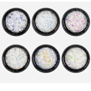 6 Farben Nail Art Glitter Pailletten Mixed Shape Flakes für DIY Nail Art Dekoration