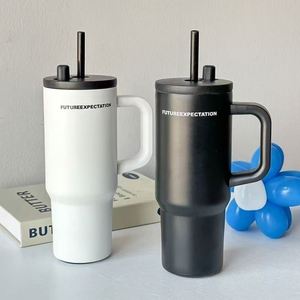 Gobelet isotherme de voyage 720 ml (24 oz) avec poignée, couvercle, paille et base antidérapante pour café chaud - Product Image 6