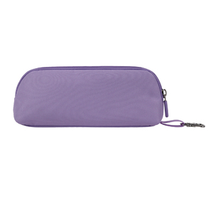 Sac de papeterie personnalisé en nylon avec fermeture éclair et porte-clés |   Étui à crayons violet pour l'école et le bureau - Product Image 4