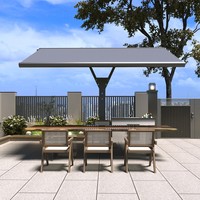 Auvent de terrasse rétractable motorisé à commande à distance, personnalisé, moderne, pour jardin extérieur, avec cassette intégrale