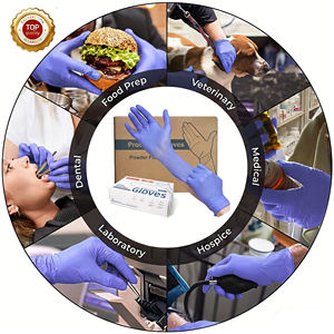 <span class=keywords><strong>Gants</strong></span> en Nitrile Mélange Diamant Anboson Sans Poudre 100 unités TP-XS Bleu Glace Médicaux <span class=keywords><strong>Jetables</strong></span> Noir - Product Image 5