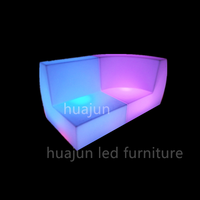 Ensemble de canapés de salon à éclairage LED Petite table d'appoint double couche Fauteuil lumineux rechargeable Mobilier lumineux à la mode