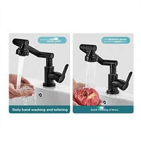 Robinet de lavabo mécanique en acier inoxydable avec noyau en céramique, style américain, motif chat porte-bonheur, transfrontalier, très populaire et très vendu