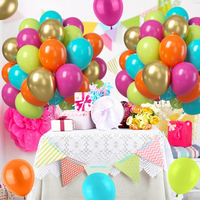 Ballons en latex métalliques dorés de 10 pouces, couleurs vives, ballons arc-en-ciel pour anniversaire, mariage, remise de diplôme, fête de naissance, décoration de fête