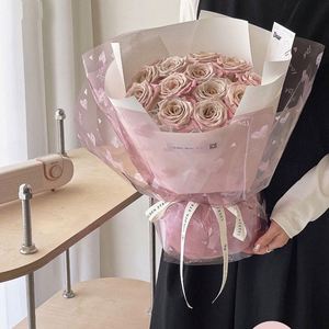 Emballage pour la Saint-Valentin, papier d'emballage pour fleurs en PVC imperméable coréen, design amour, cellophane translucide, bouquet floral - Product Image 4