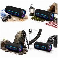 Altavoz Portátil para Fiestas de 20W con Dos Drivers de 52mm, Luces LED RGB y Batería de 3600mAh para Campamentos al Aire Libre