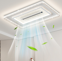 Ventilateur de plafond LED sans pales toutes saisons, avec fonctions de refroidissement et de chauffage, purificateur d'air ioniseur, affichage de la température pour salon, direct usine