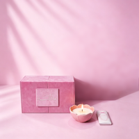 Emballage pour la célébration de l'Aïd du Ramadan, boîte cadeau personnalisée en velours rose à double porte, fermeture magnétique arabe, boîtes en velours parfumées pour bougies